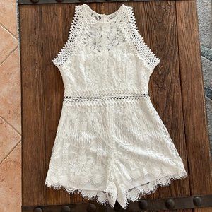 White Lace Romper. Large